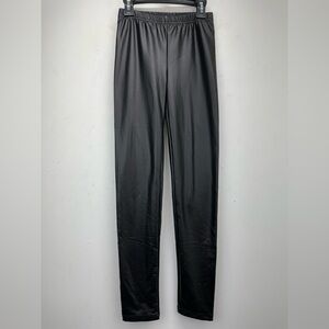 Mini Molly size 16 Girls Black Faux Leather Elastic Waist Pull On Leggings NWT